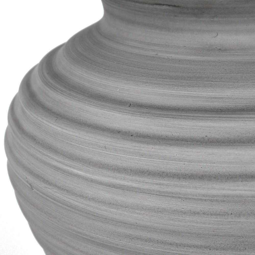 Sleek, side lamp with black linen shade