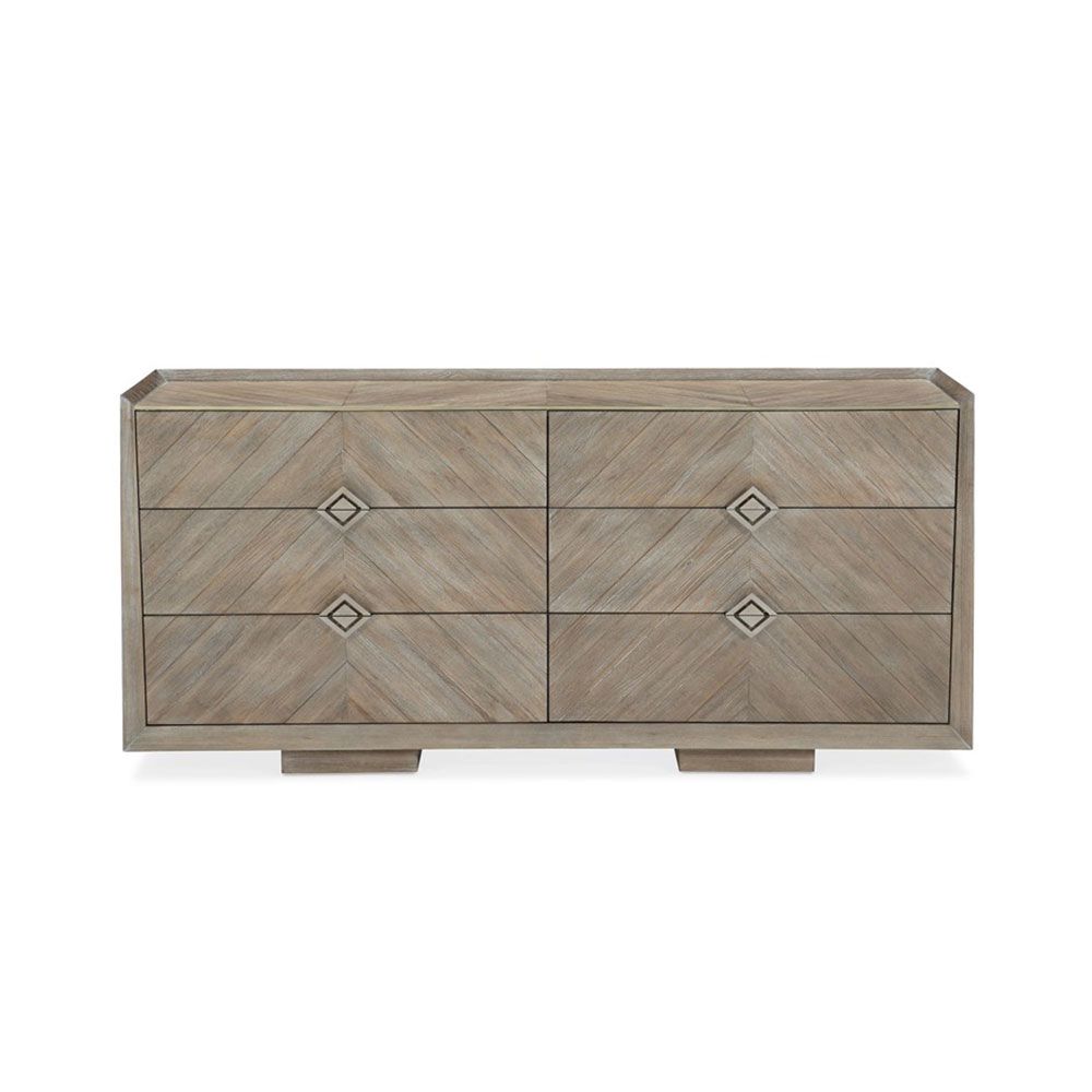 Beautifully modern chevron patterned dresser with diamond shaped handles