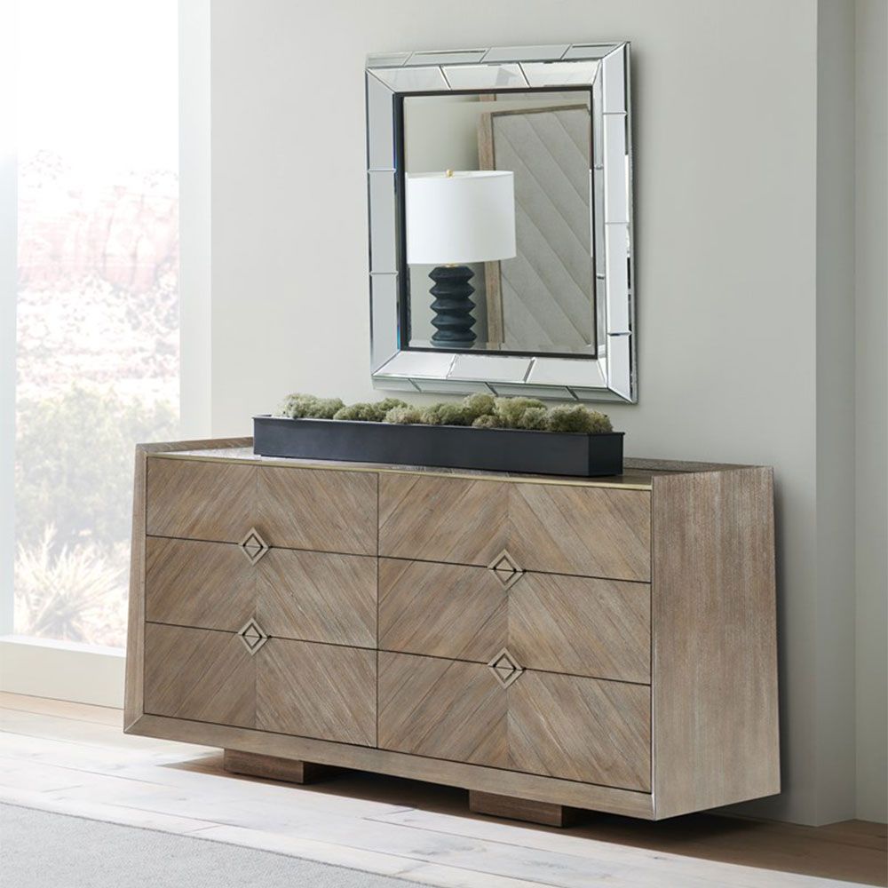 Beautifully modern chevron patterned dresser with diamond shaped handles