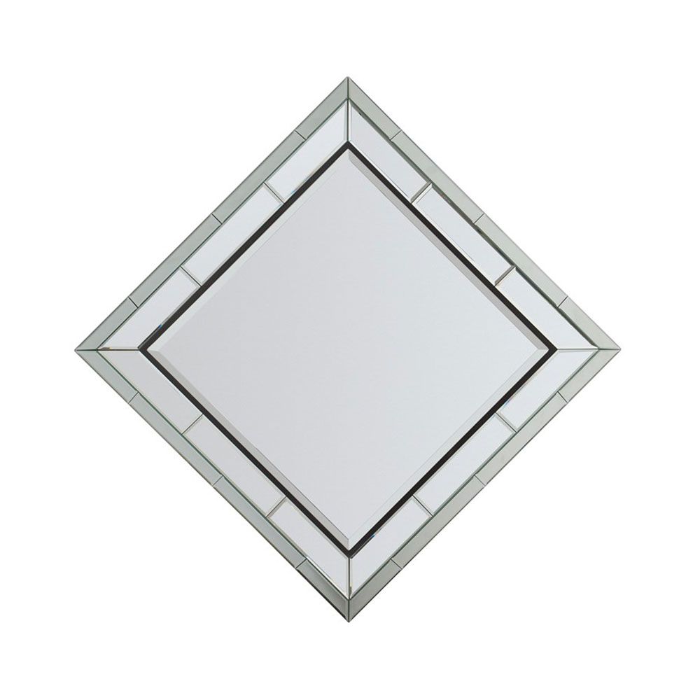 Striking wall mirror with bevelled mirror glass frame 