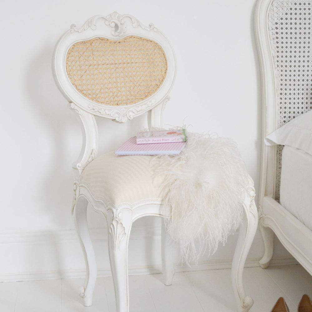 Classical White Bedroom Chair