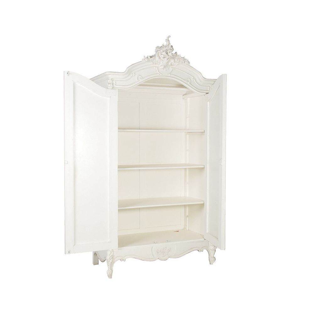 Classical White Mirrored Armoire