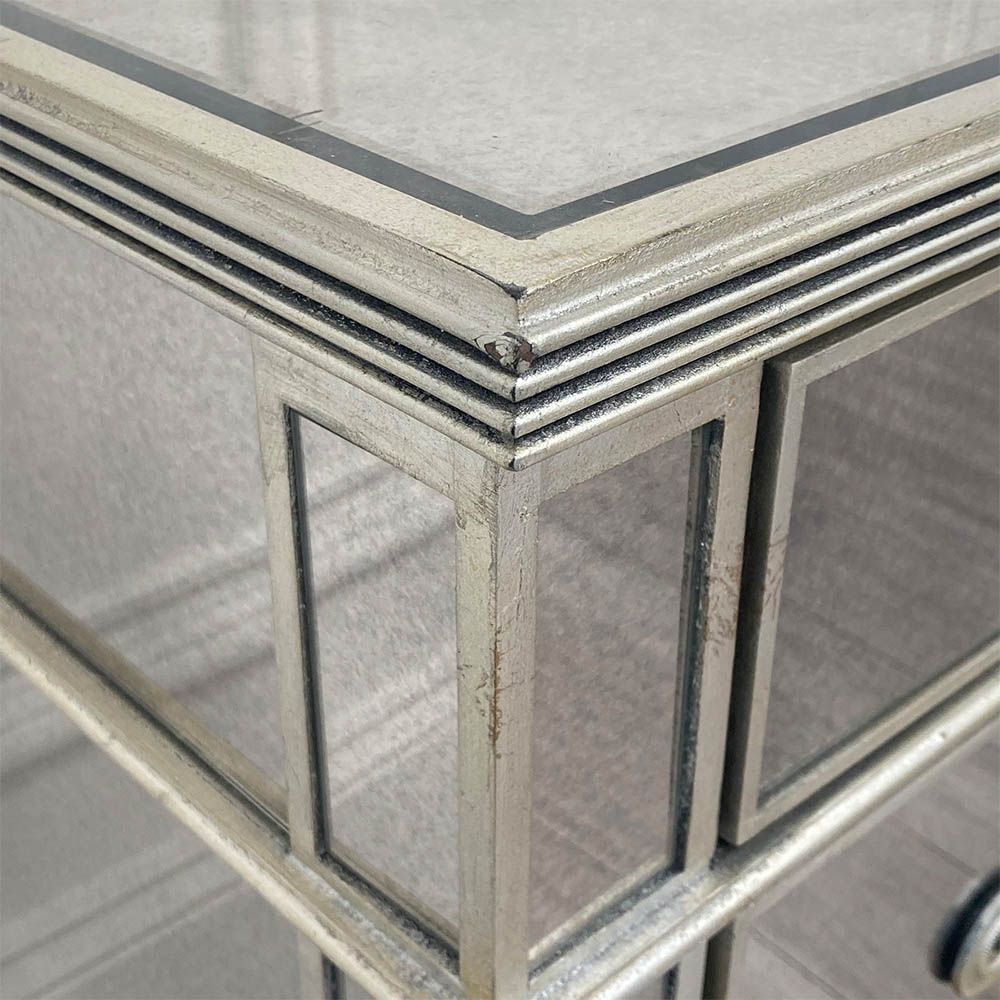 Stunningly glamorous chest of drawers with minor crack on glass of middle drawer
