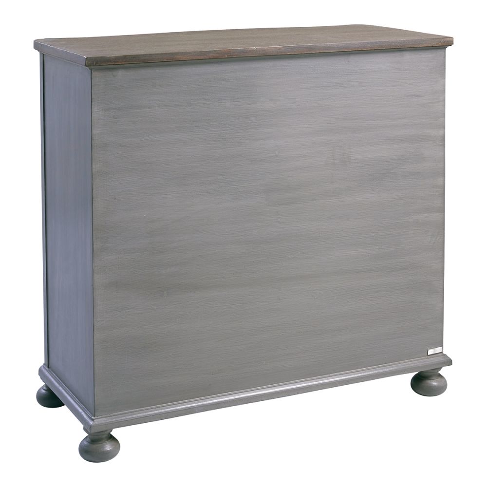 French grey wooden 4 drawer chest of drawers