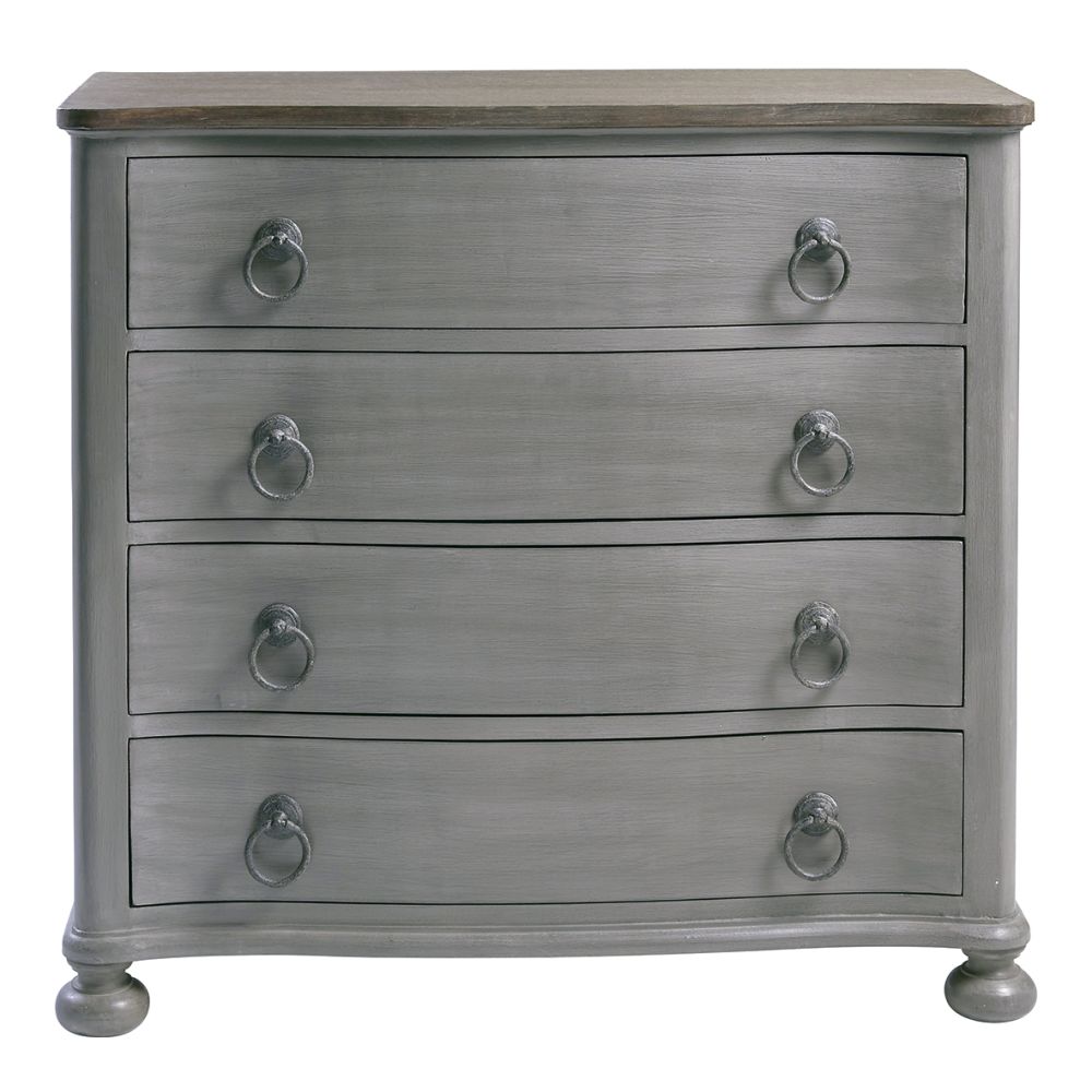 French grey wooden 4 drawer chest of drawers