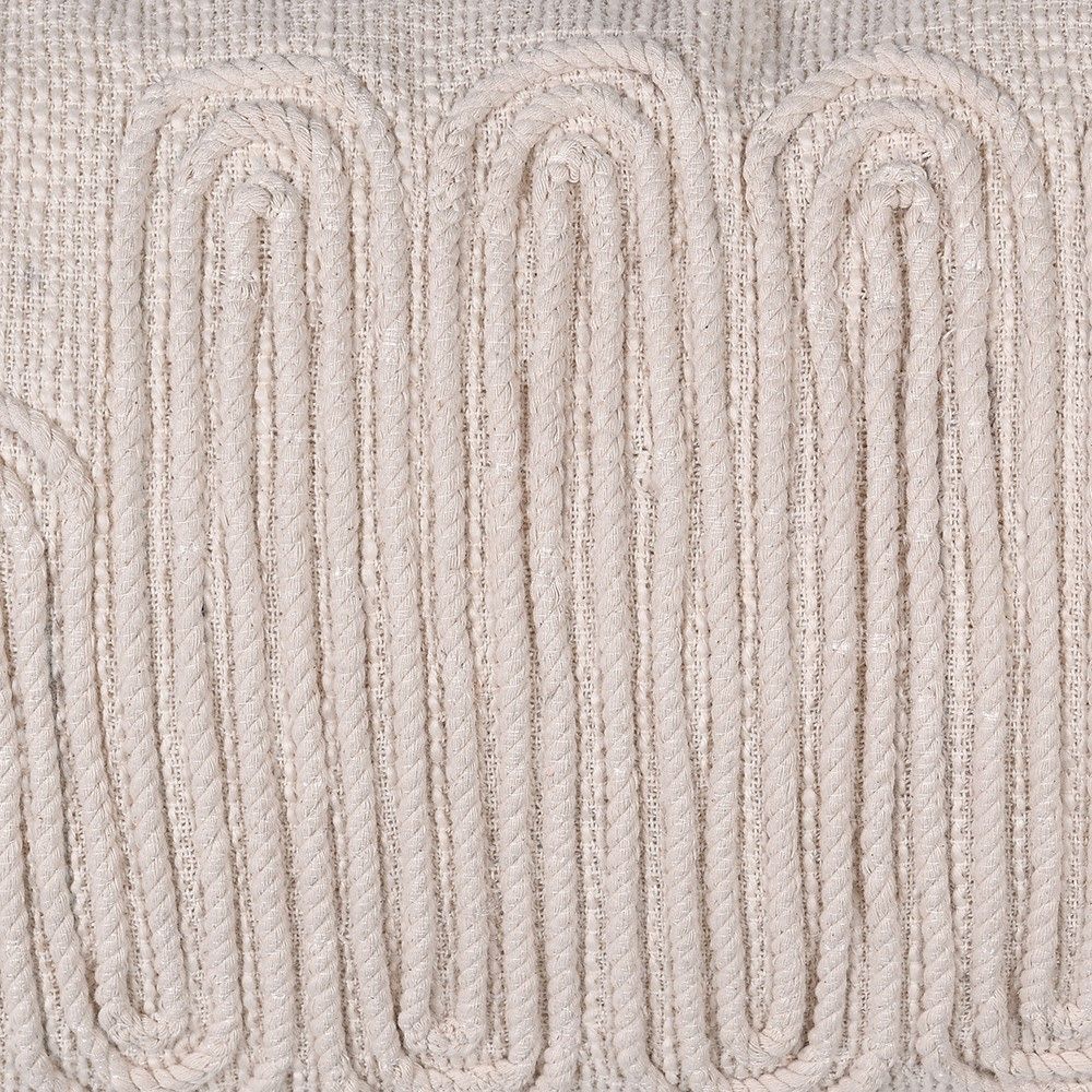 delicate and long cotton cushion with intricate wavelength texture