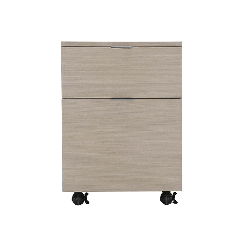 A luxury file cabinet by Bernhardt with two drawers and casters