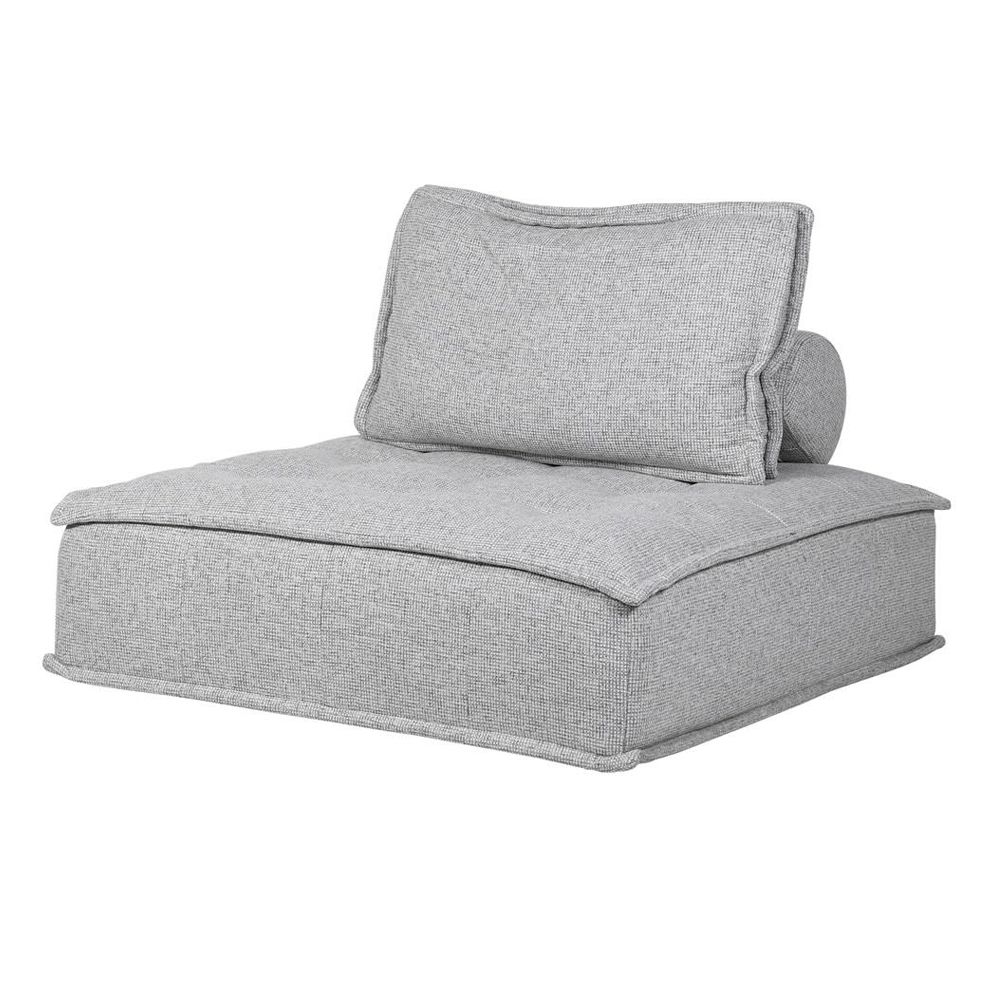 Luxurious grey linen lounge chair 