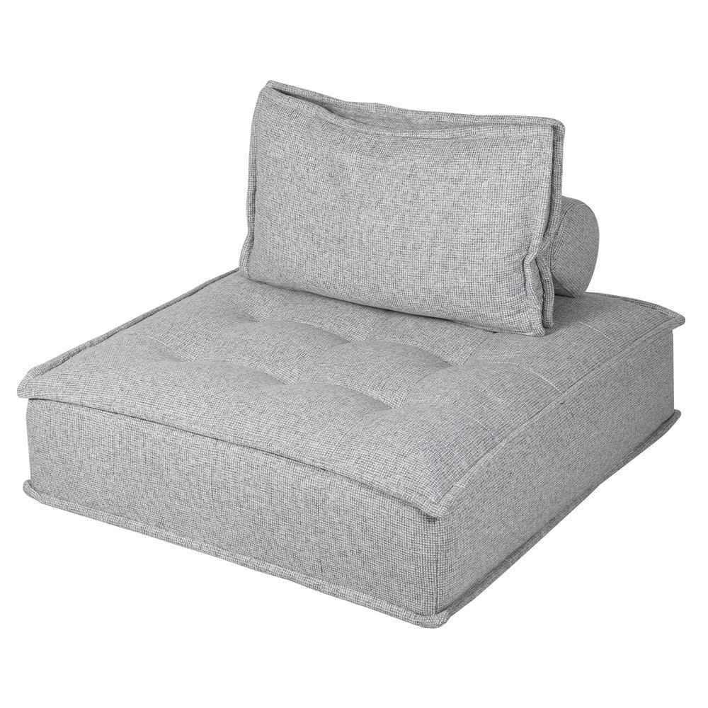 Luxurious grey linen lounge chair 