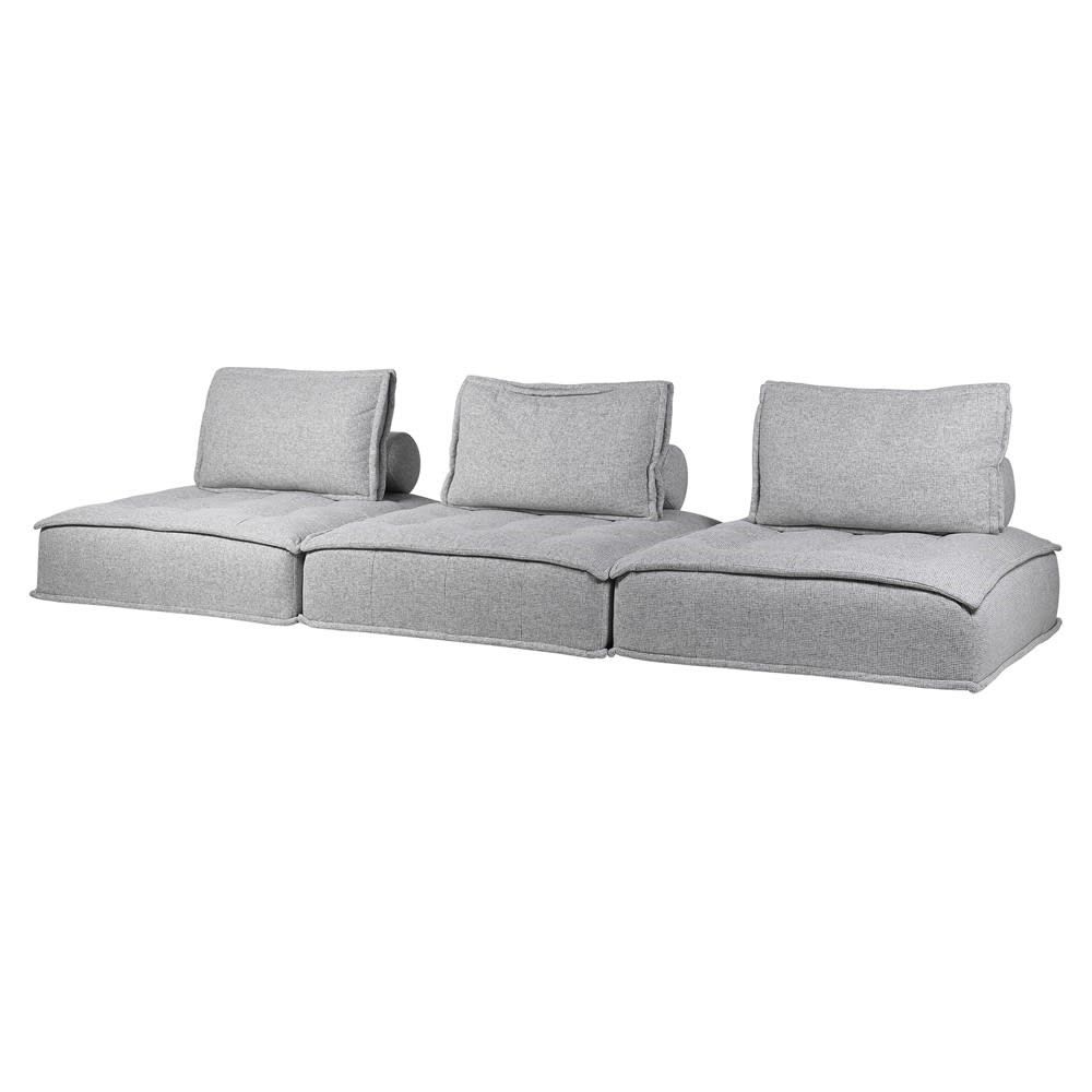 Luxurious grey linen lounge chair 