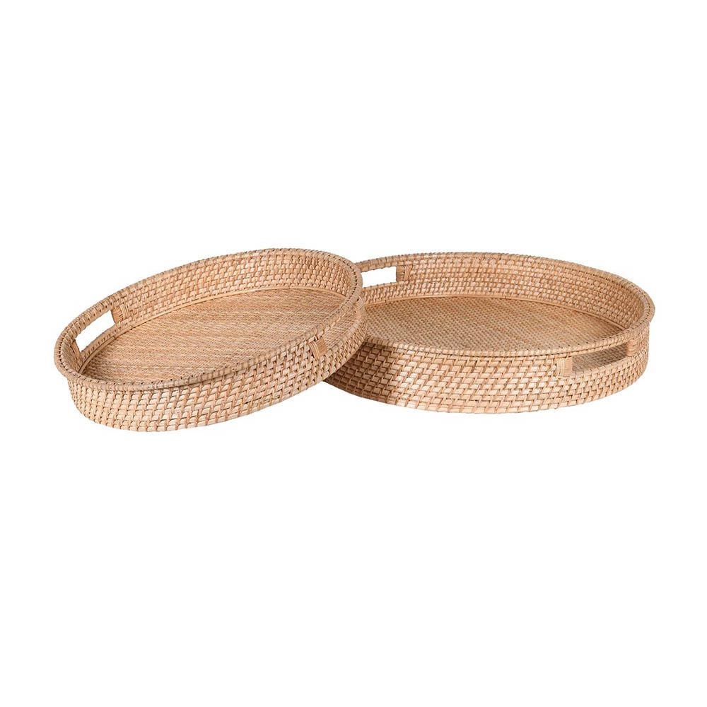 chic rattan woven tray