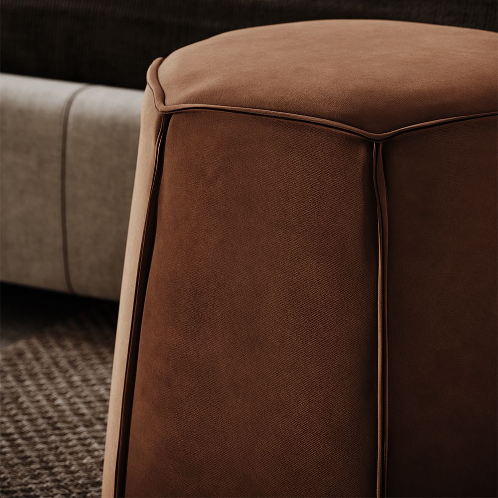 Luxury pouf with a stylish angled design