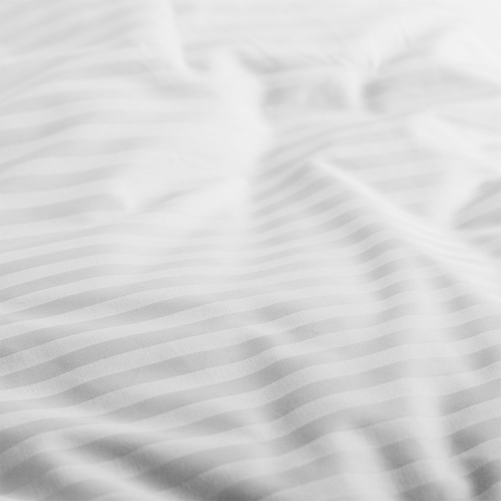 Luxury hotel satin stripe 300tc white duvet cover