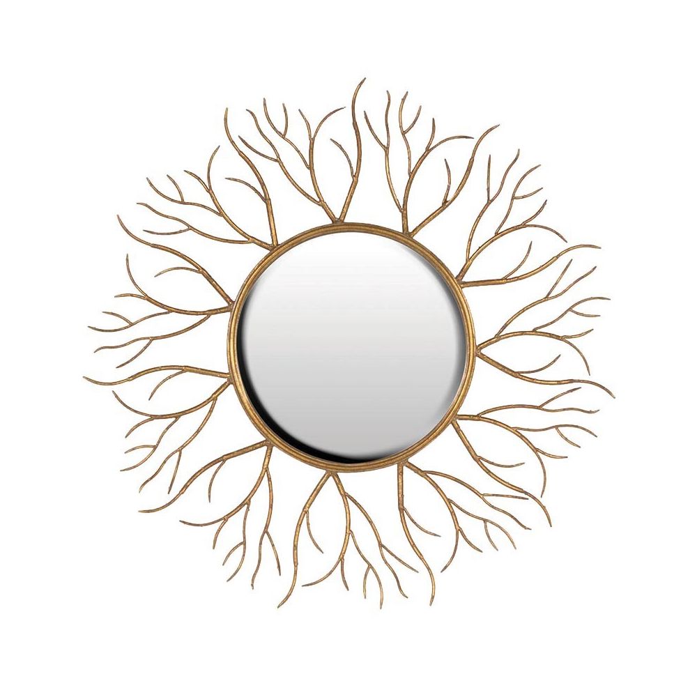 Gold Twigs Round Mirror