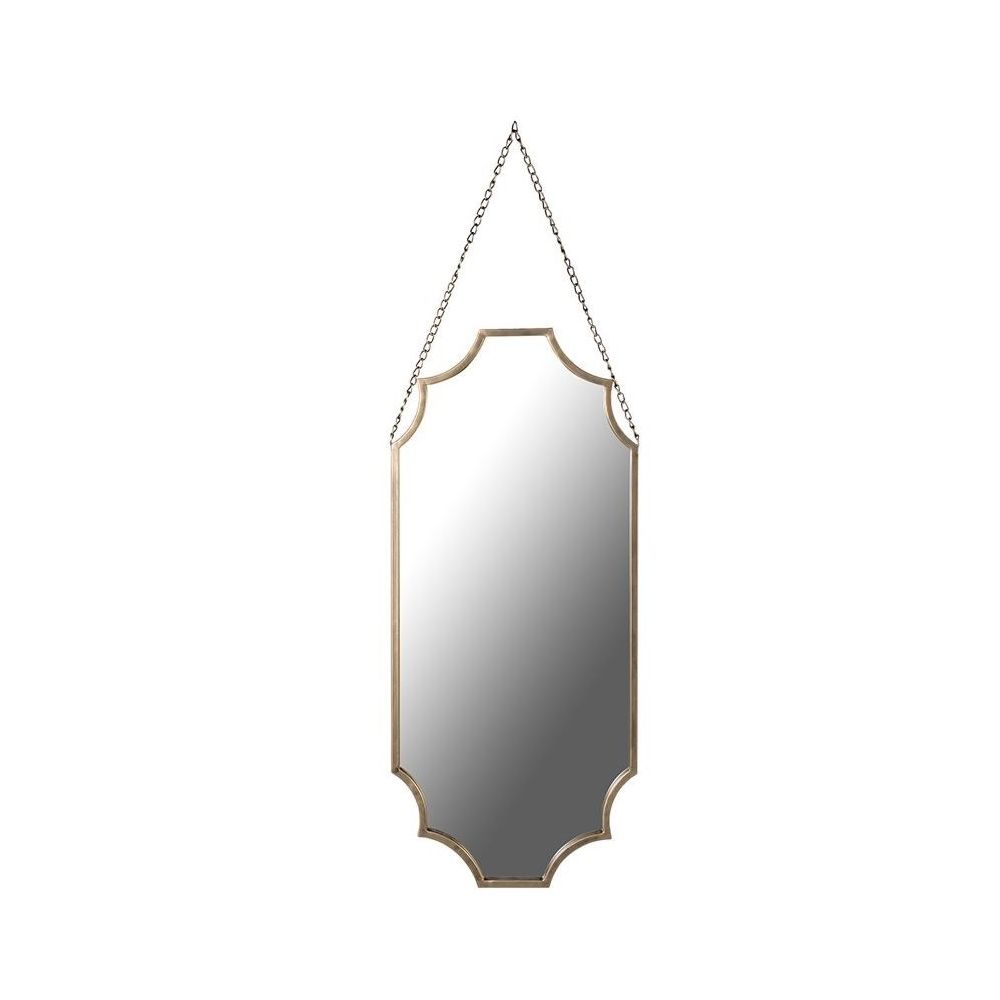 Gold, scalloped shaped wall mirror