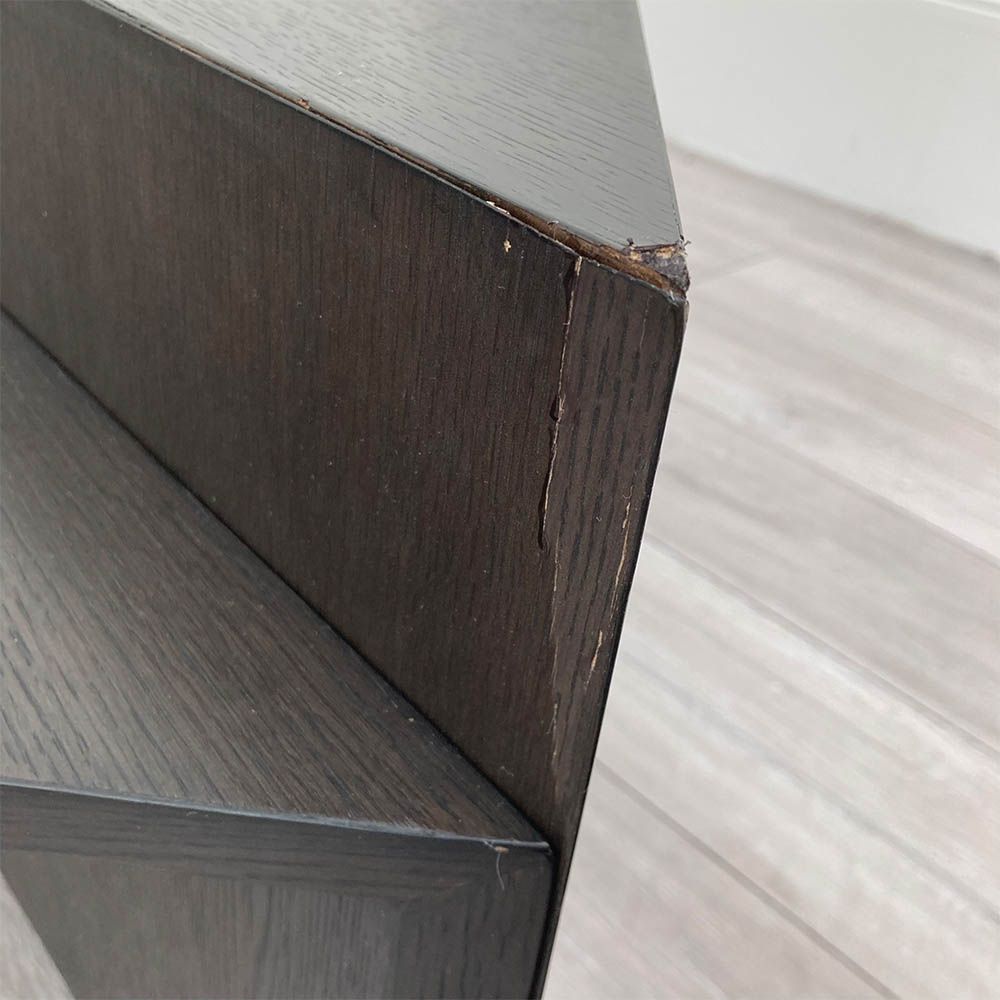 Damage to one corner of the table
