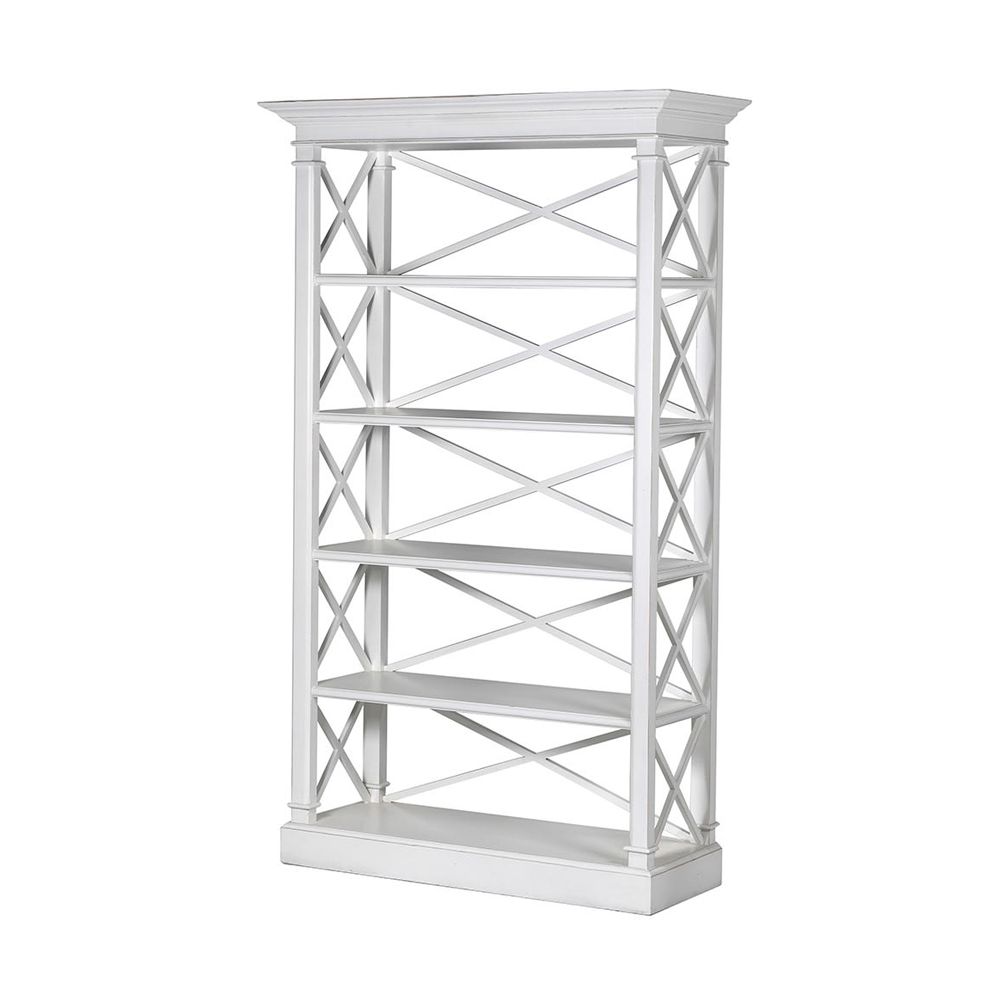 Contemporary white wooden display cabinet