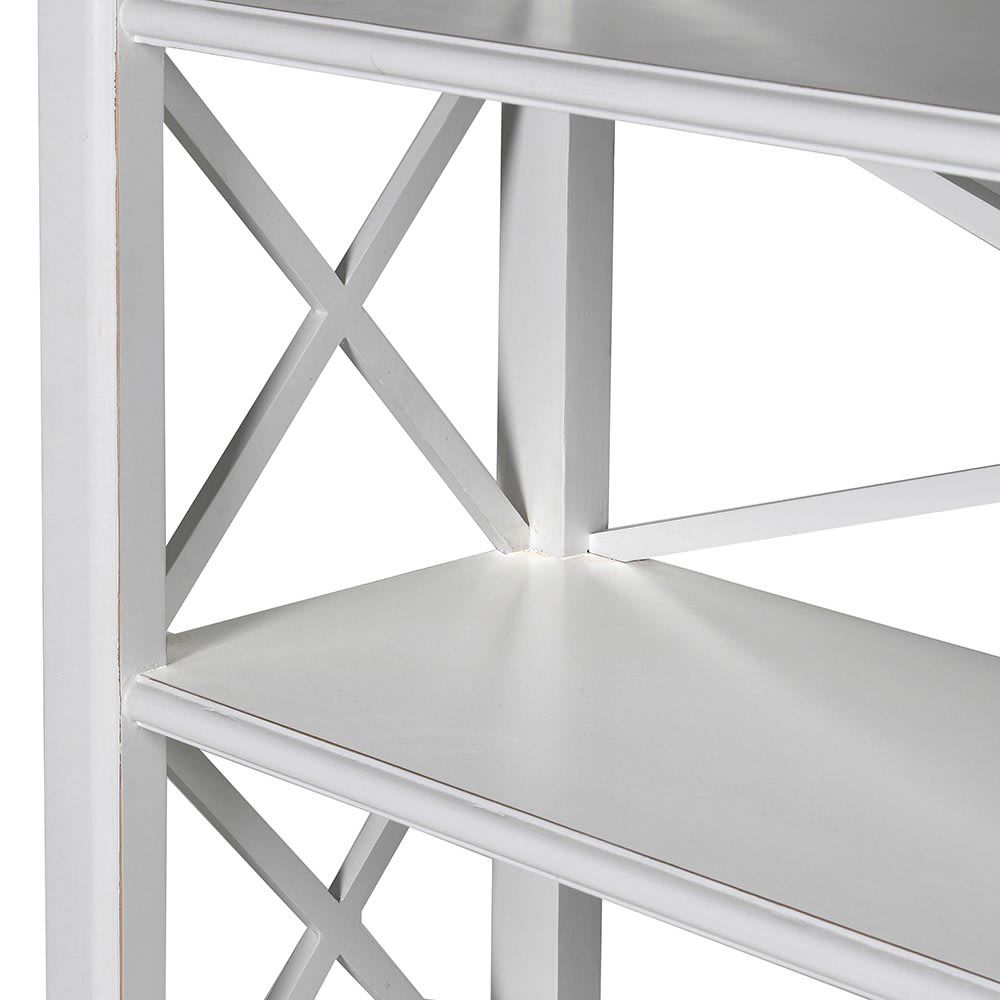 Contemporary white wooden display cabinet
