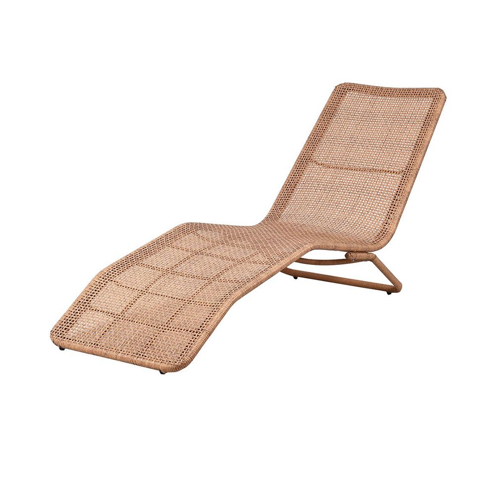 A stylish sun lounger crafted from natural wicker