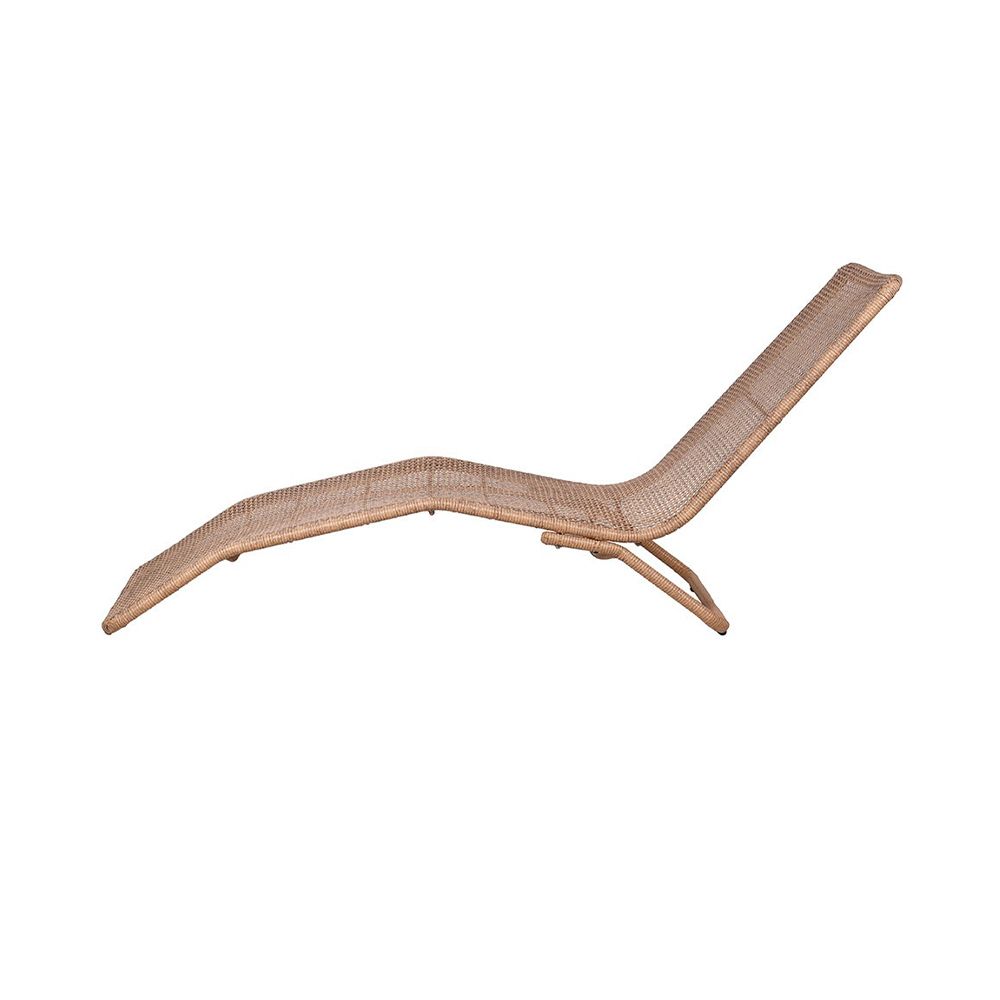 A stylish sun lounger crafted from natural wicker