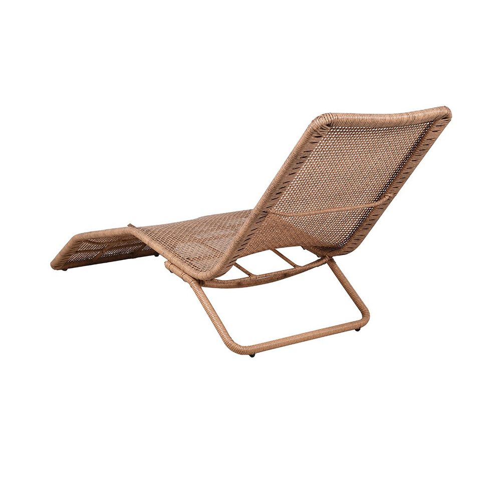 A stylish sun lounger crafted from natural wicker