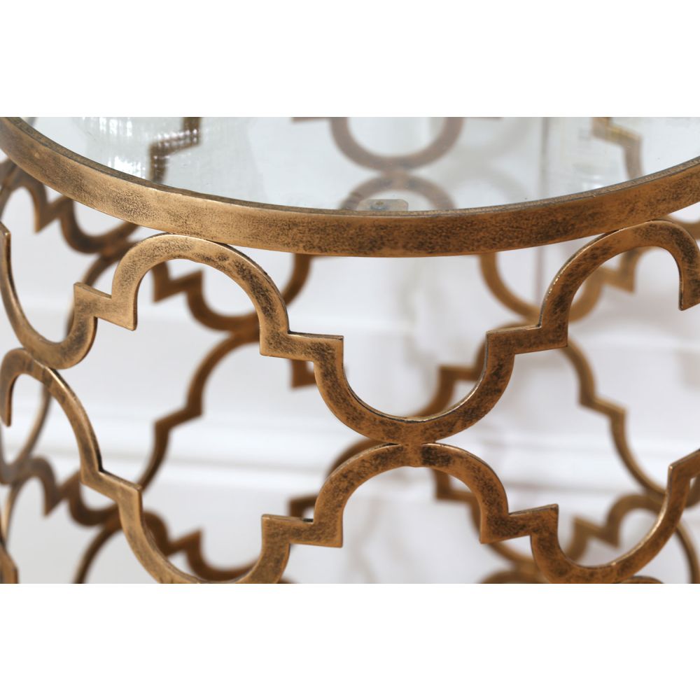 Antique gold cased side table
