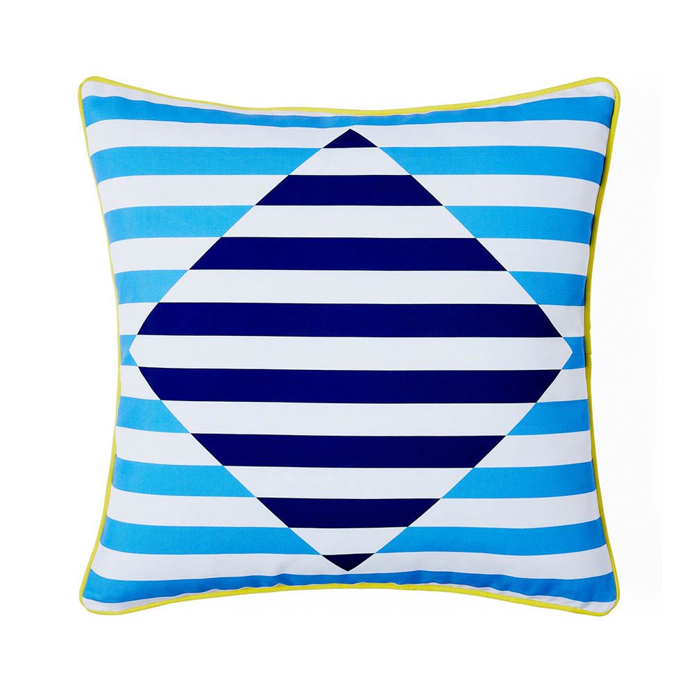 Beautiful blue striped cushions with reversible pattern