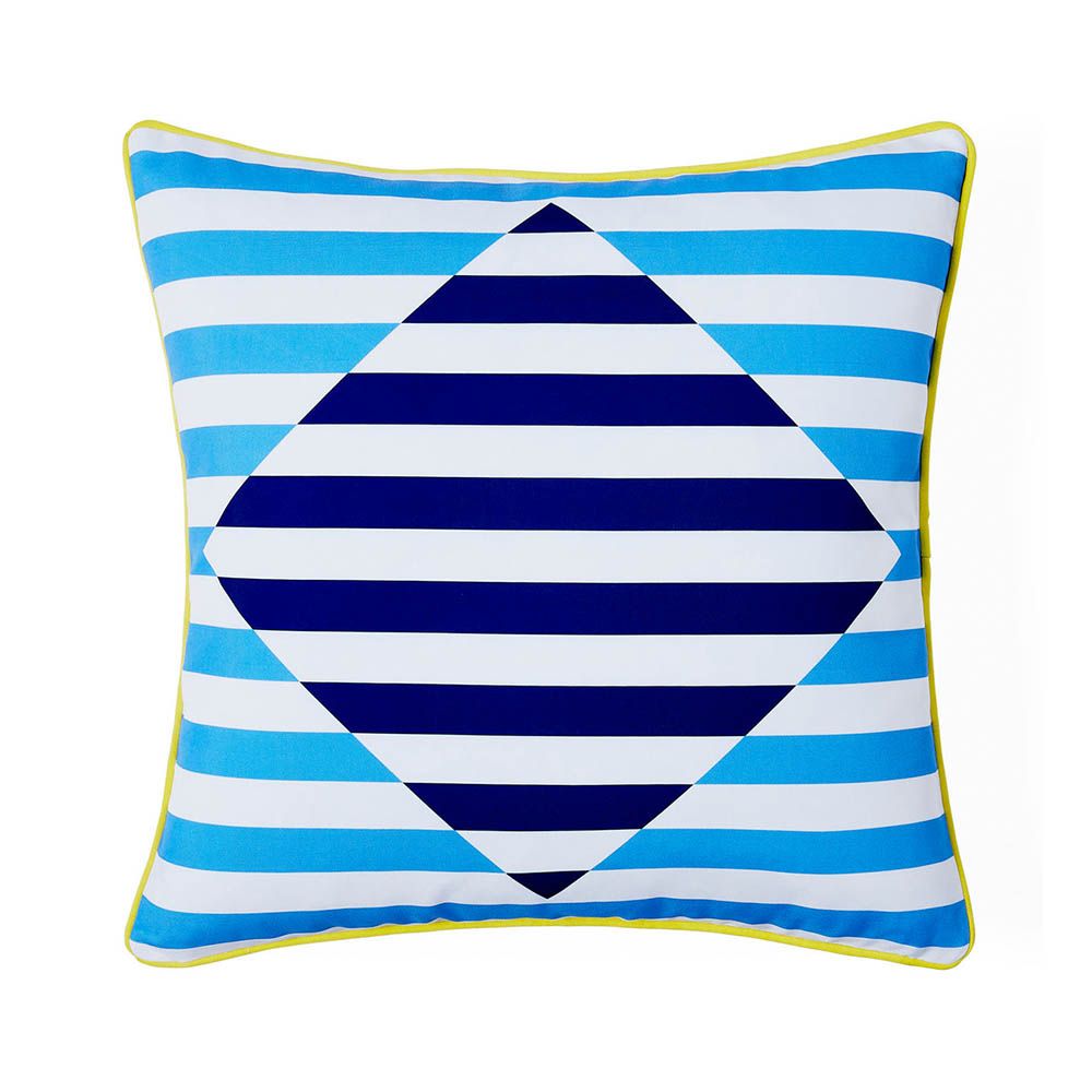 Beautiful blue striped cushions with reversible pattern