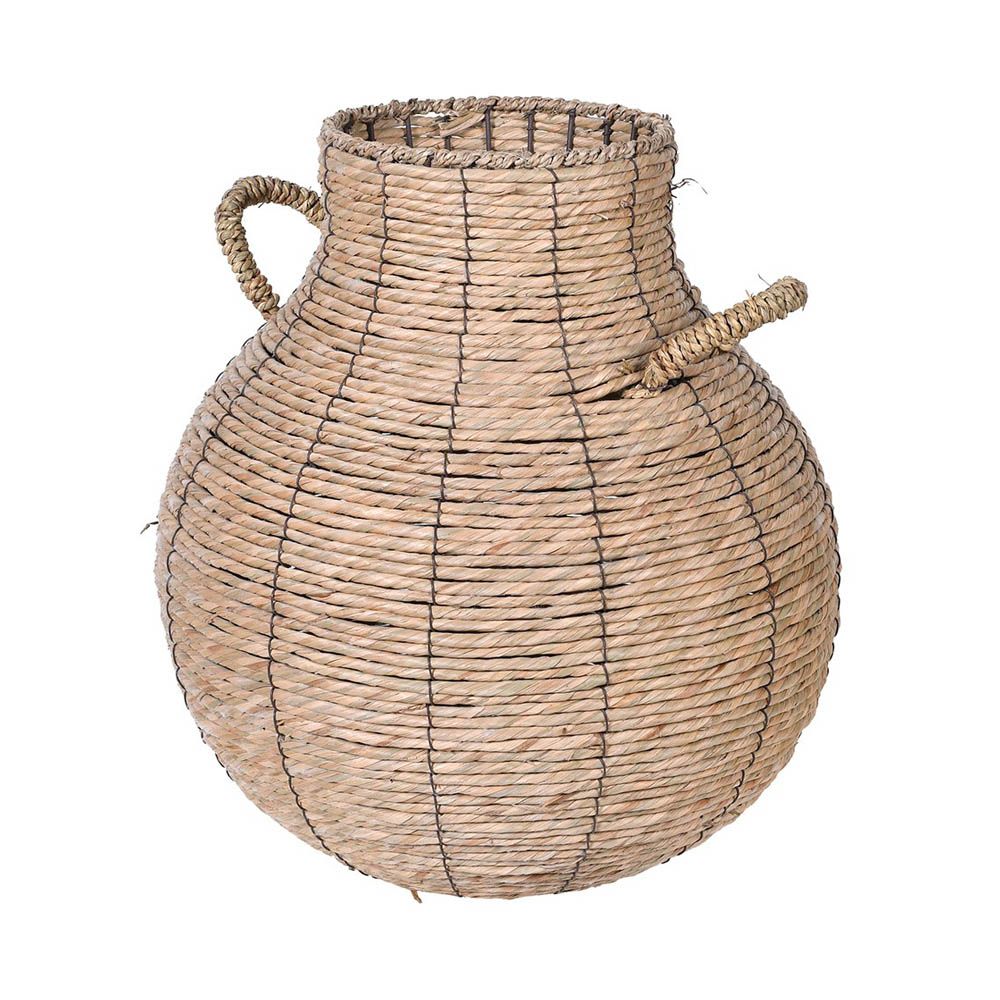 woven basket with handles