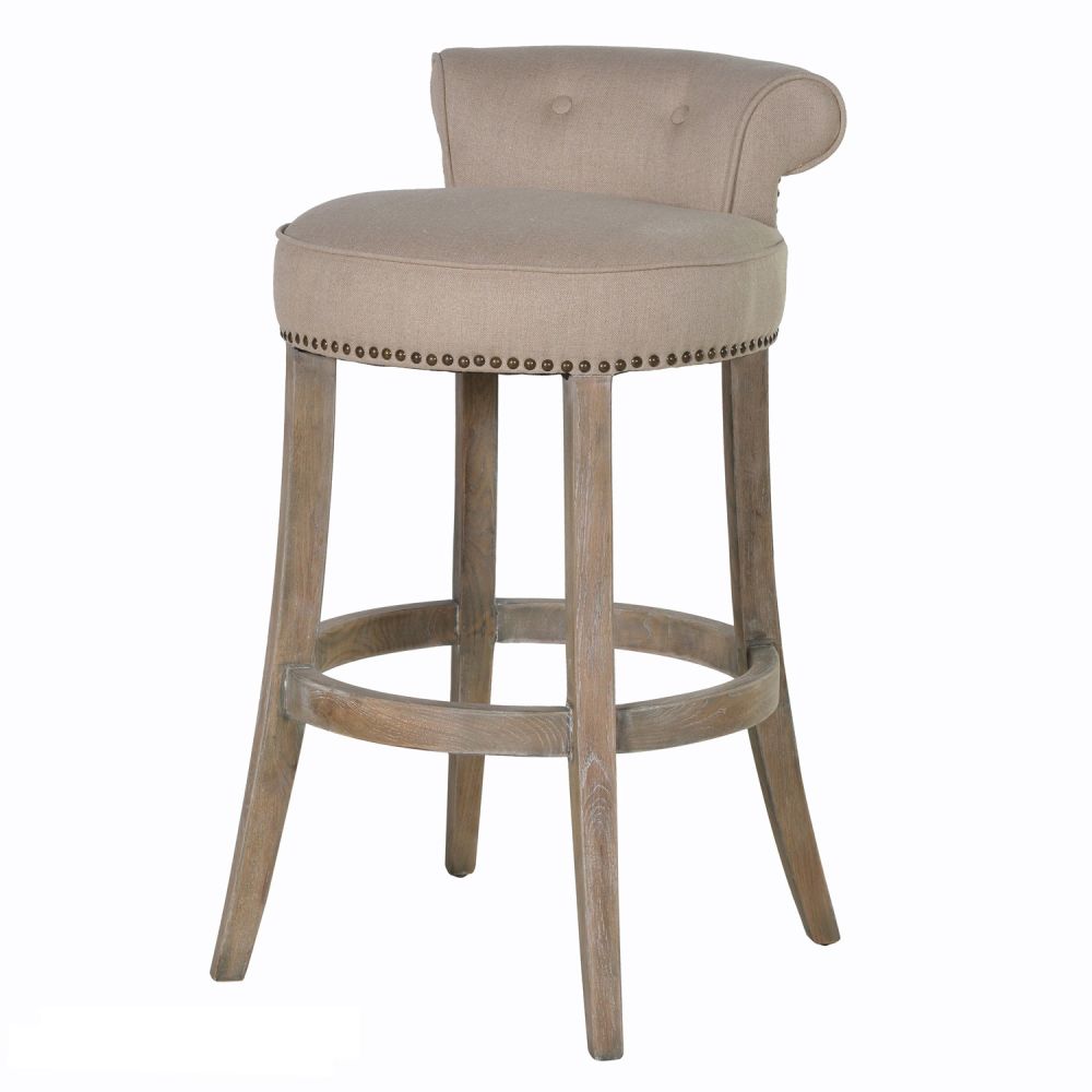 Linen Roll Top Bar Stool Sweetpea & Willow