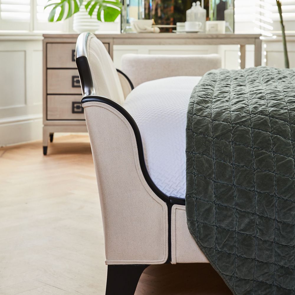 Deep green velvet quilt