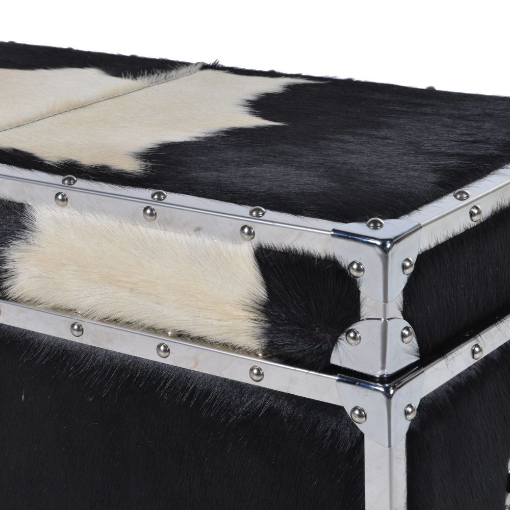 Luxury cowhide material storage trunk box