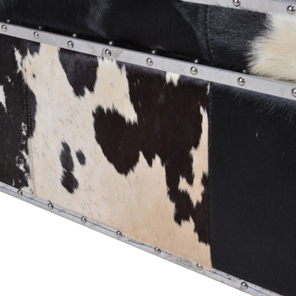 Luxury cowhide material storage trunk box