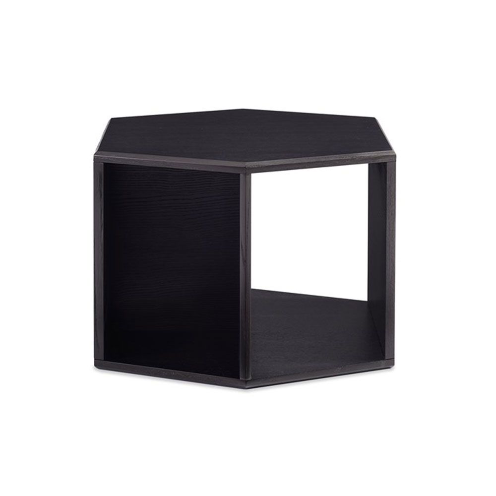 Hexagonal side table in contemporary dark finish 