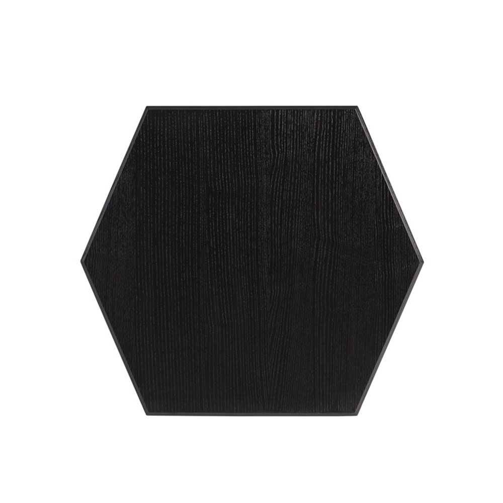Hexagonal side table in contemporary dark finish 