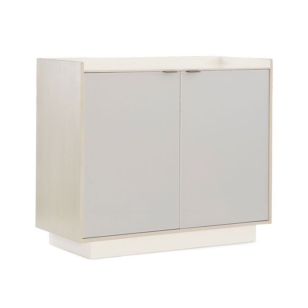 Gorgeously understated side cabinet with shelving and drawers for storage