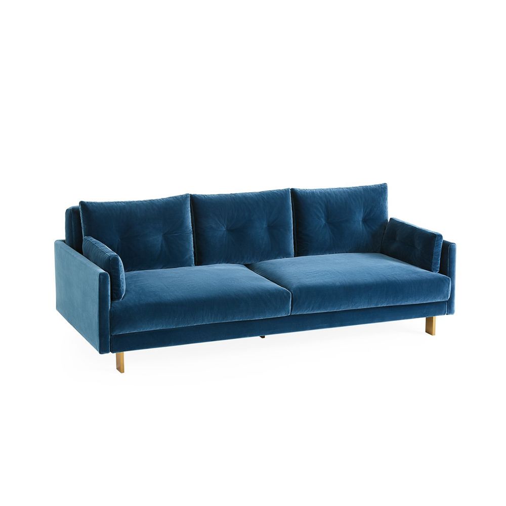 A gorgeous rich blue modern sofa