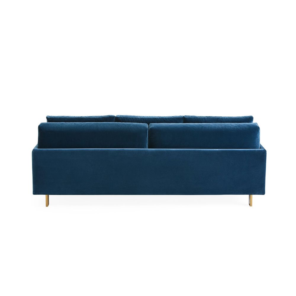 A gorgeous rich blue modern sofa