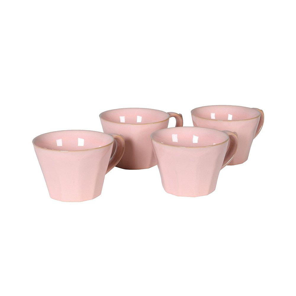 beautiful set of 4 pink teacups