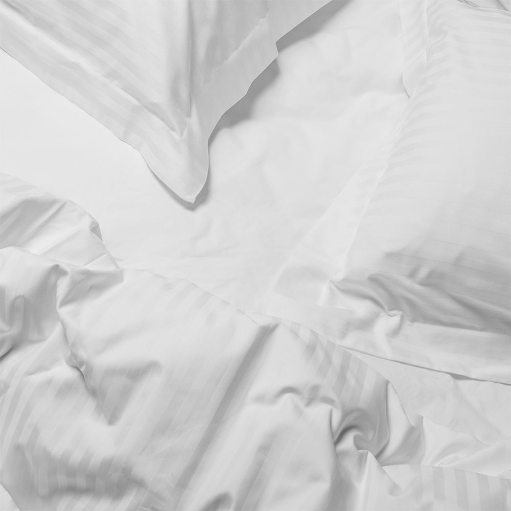 Luxury hotel satin stripe 300tc white oxford pillowcases