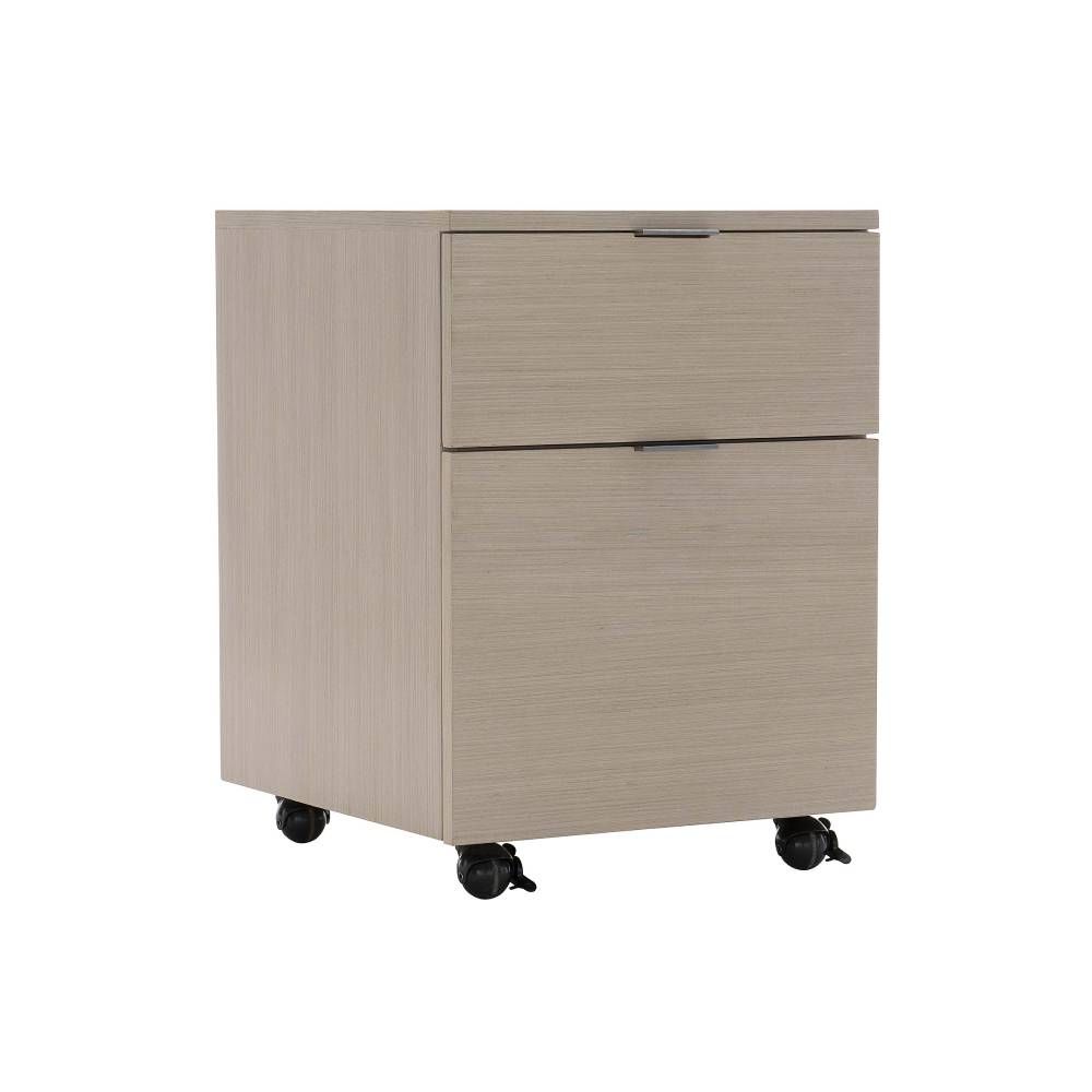 A luxury file cabinet by Bernhardt with two drawers and casters