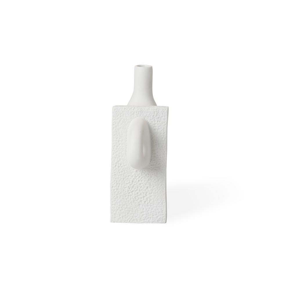 Matte porcelain decorative sculpture with smooth and rough texture