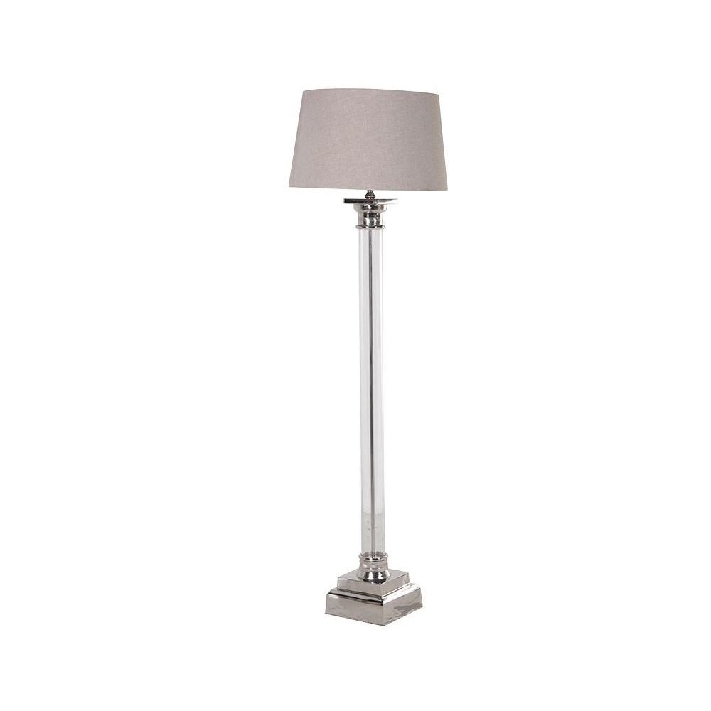 Nickel/Glass Floor Lamp With Shade