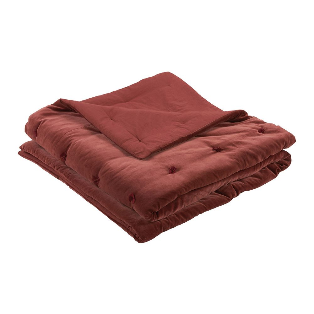 Luxurious red cotton velvet quilt