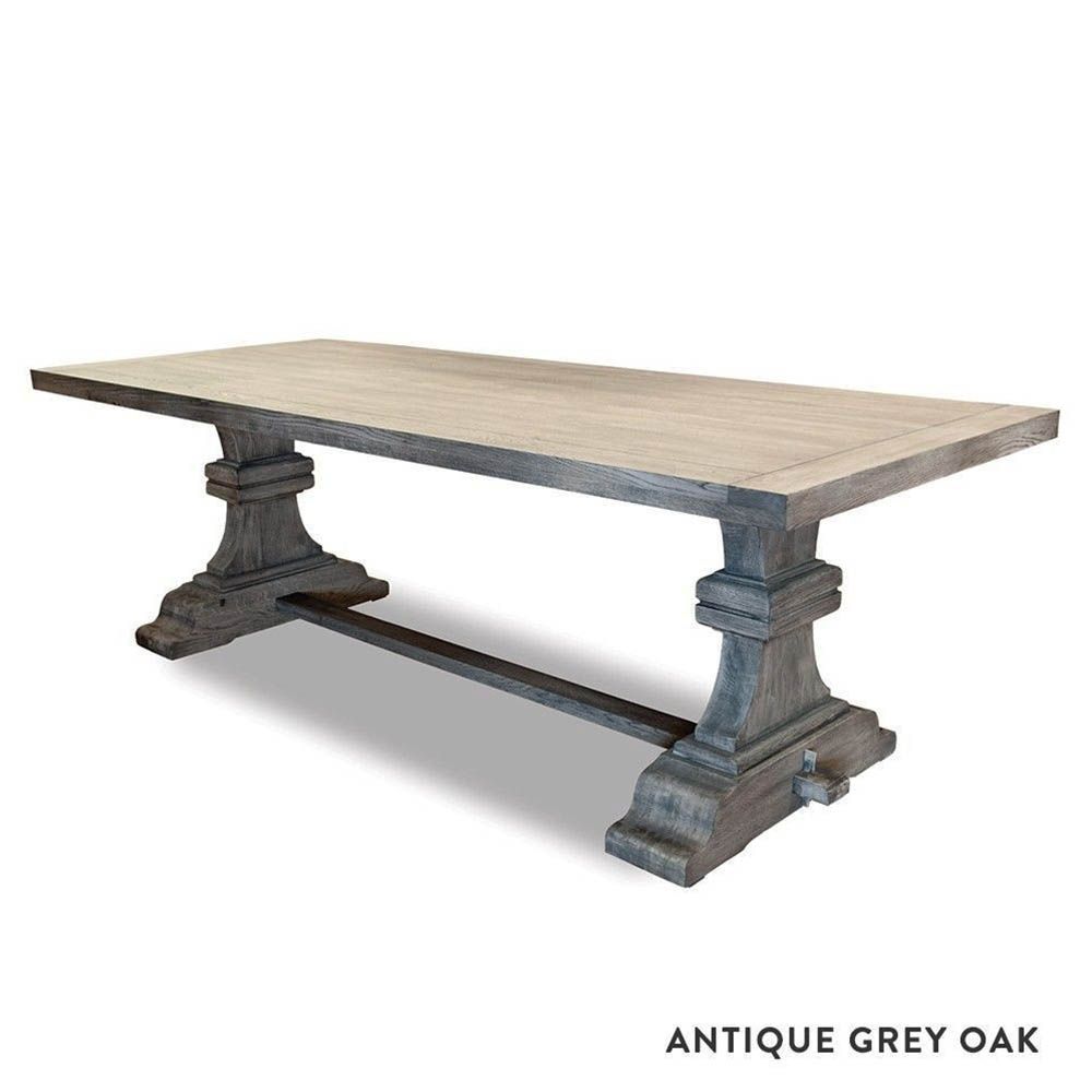 Elegant dining table in rich, antique grey finish