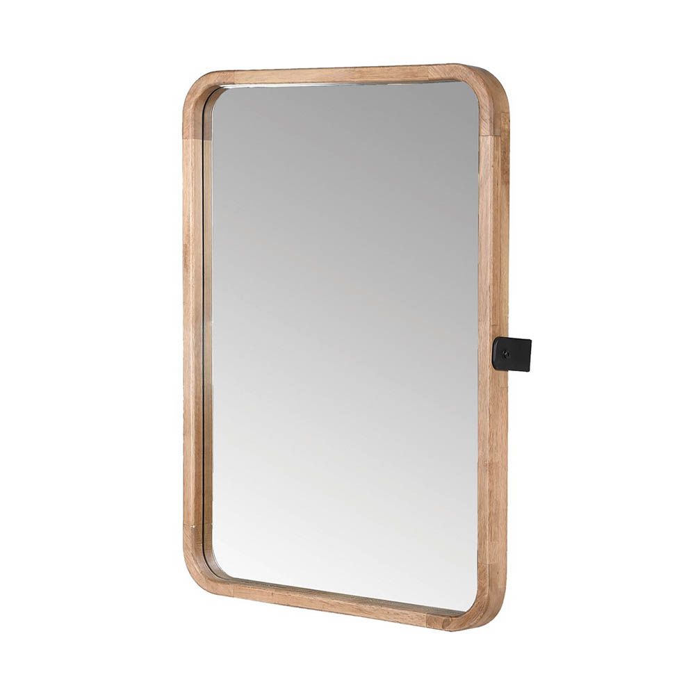 Simple chic wall mirror with wooden frame