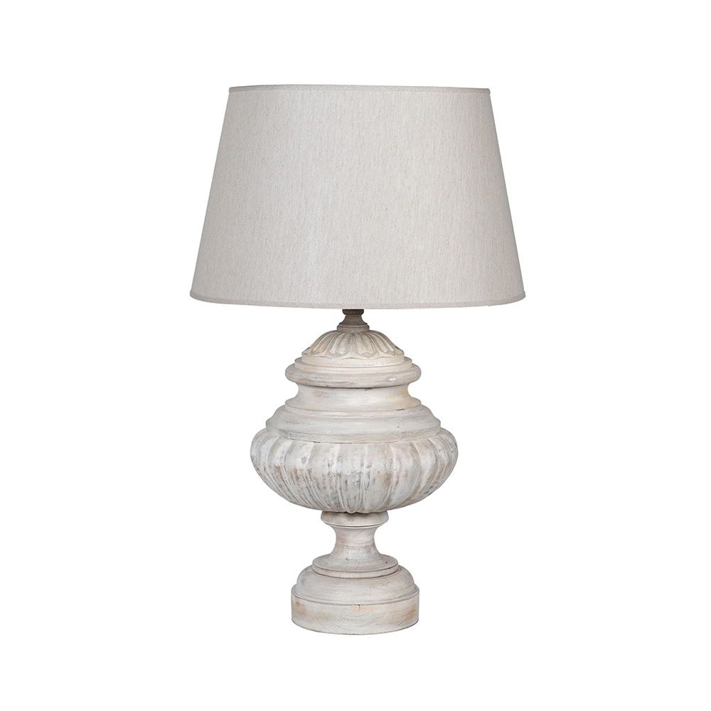 white shabby chic large lamp with lamp shade 