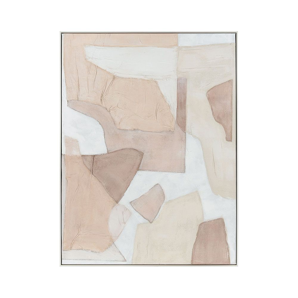 Gorgeous canvas with abstract shape design and delicate pink tones