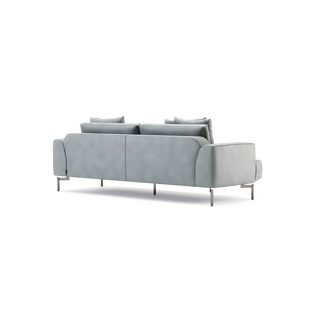 Contemporary style sofa with luxury upholstery and stainless steel accents