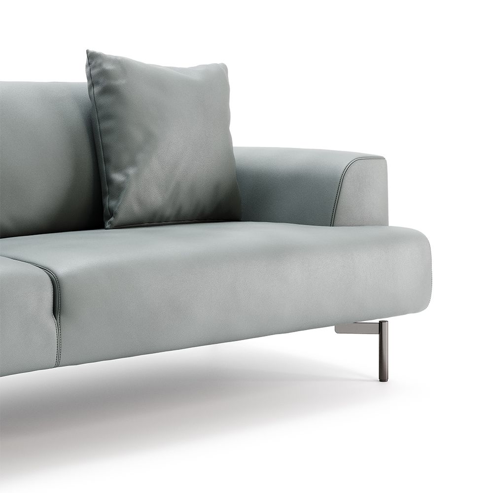 Contemporary style sofa with luxury upholstery and stainless steel accents